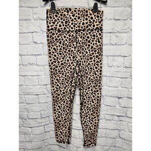 COLORFULKOALA L LEOPARD  BLACK BEIGE BROWN HIGH WAIST ANKLE LEGGINGS